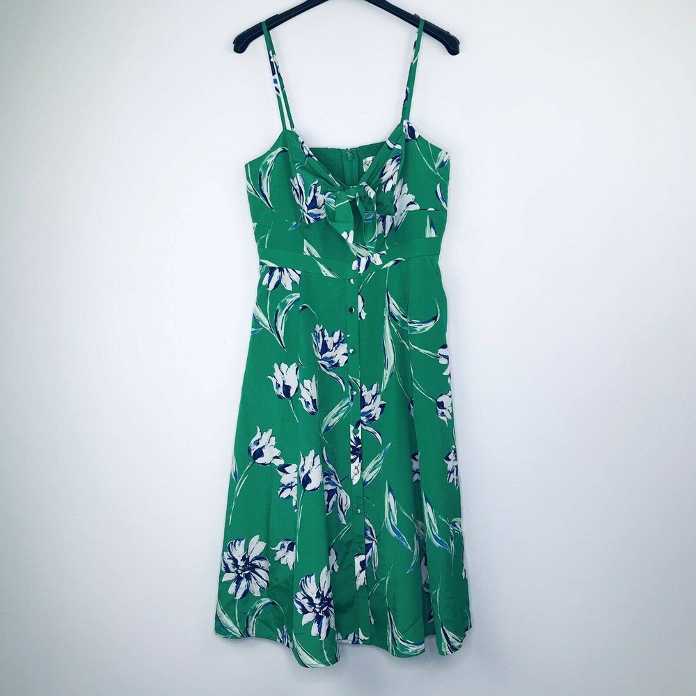Eliza J 12 Dress Front Tie Buttons Pockets